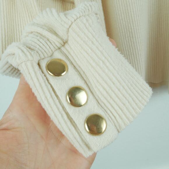 Nation LTD Scout Easy Collared Henley Top Large Cream Minimal Relaxed Classic - Picture 4 of 7